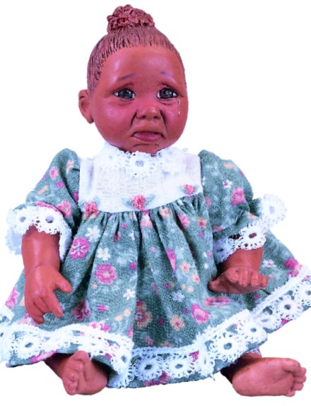 African American New Porcelain ABC Baby Boy  New Resin Rusty Doll 